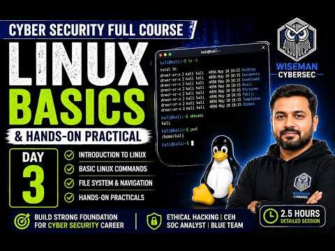 Linux for Cyber Security Beginners | Day 3 Full Hands-on Training | Wiseman CyberSec