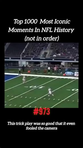 NFL ICONIC MOMENTS on Instagram: "Follow @top1000NFL for smart football moments explained. This trick play was pure deception. Perfect timing, sharp execution, and total misdirection made the defense bite—and it was so convincing that even the broadcast camera lost track of the ball. It’s a reminder that in the NFL, intelligence and preparation can be just as deadly as speed and strength. One split-second of confusion is all it takes. #americanreels"