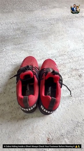 A Cobra Hiding Inside a Shoe! Always Check Your Footwear Before Wearing It #CobraSnake #SnakeSafety
