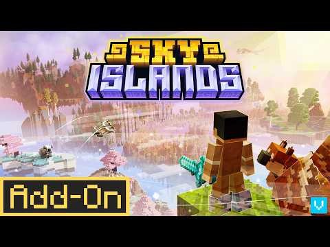 Minecraft Bedrock SKY ISLANDS ADDON! 9 NEW Biomes, Dragons, Flying Mounts & More!