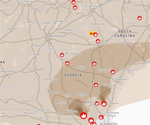 Fires in Georgia today. Here is the latest on burns, wildfires in GA