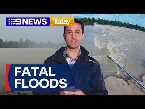 Residents warned after elderly man dies in Queensland floodwaters | 9 News Australia