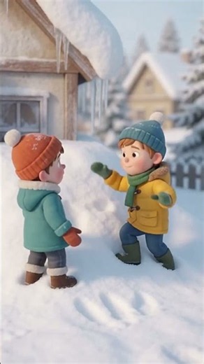 Building the Ultimate Snowman! ☃️ Winter Fun#cartoon #viral shorts #youtubekids