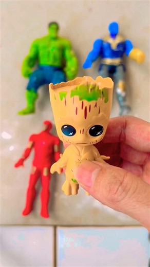 Baby Groot Figure Match Challenge 🦸 #marvel #dc #shorts