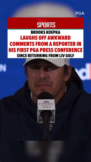 TMZ Sports on Instagram: "5 time PGA Major championship winner, Brooks Koepka, had an… awkward interaction with a reporter during his first press conference back on the PGA Tour.😬🏌️‍♂️"