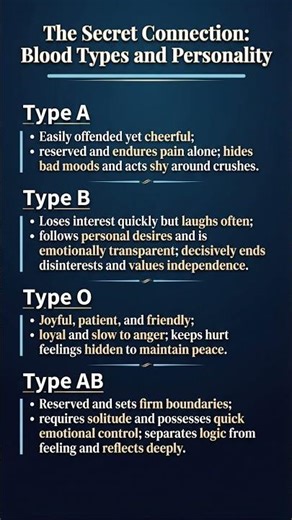 The Secret Connection Blood Types and Personality