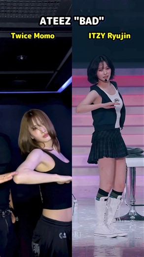 Twice Momo x ITZY Ryujin danced ATEEZ "BAD"