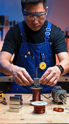 How to Make a Free Mini Generator Using 2 DC Motors ⚡ #generator #diypower #generator