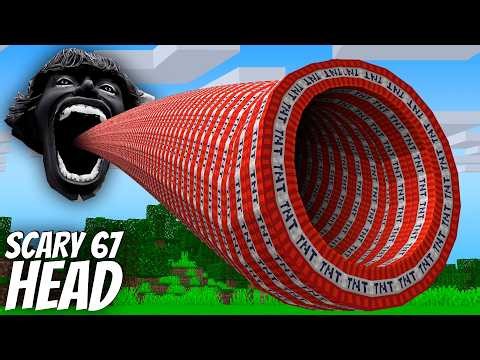 I found a TNT TUNNEL to the 67 HEAD in Minecraft ! SIX SEVEN HEAD