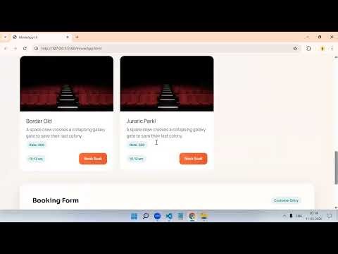 Movie Booking App | JavaScript app | Day 2