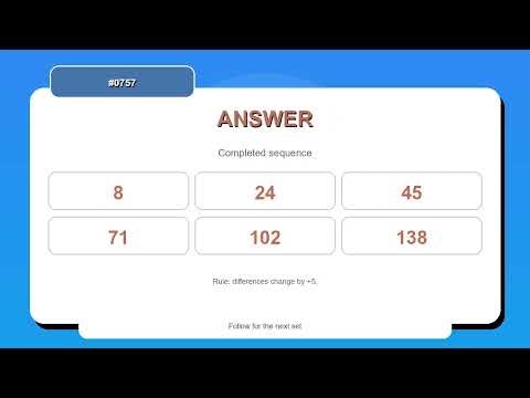 Sequence Challenge #0757 | 10 Sequence and Pattern Practice Questions