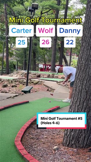 Mini Golf Tournament #5 18 holes (Holes 10-12) Top 2 players advance to play a 1v1 match, SCORES RESET! #golf #minigolf #puttputt #golftiktok @Twin Tour Golf @Carter Steffes