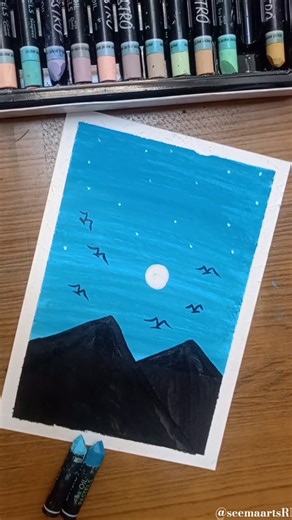 🎨🌅Easy Scenery Drawing | Oil Pastels Art Tutorial