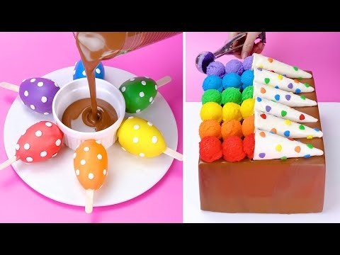 Trying The Best Ever Rainbow Cake Recipe | Most Satisfying Cake & Cupcake Tutorials @TastyPlus
