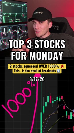 TOP 3 STOCKS MONDAY 8/1726 TRADING DAY WATCHLIST I cannot BELIEVE another stock squeezed over 1000% in a couple of seconds.. this is getting out of hand. The question is.. will it happen again? Want my full watchlist and to watch these trades and others in real-time? Claim your 7 day free trial! What stocks are you looking to trade tomorrow? #howtotrade #daytrading #investing #stockstowatch #momentum