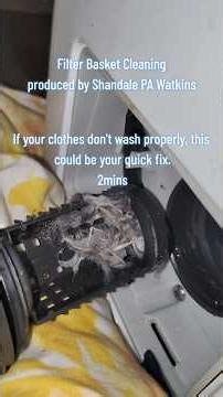 Washer machine doesn't smell fresh: drain pump filter cleaning, lint removal, and maintenance tip.