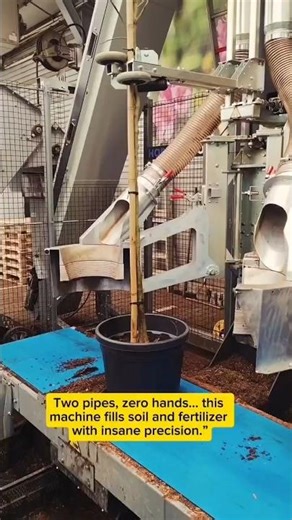 This Machine Fills Pots PERFECTLY in Seconds 🤯🌱 #farming #automation #satisfying