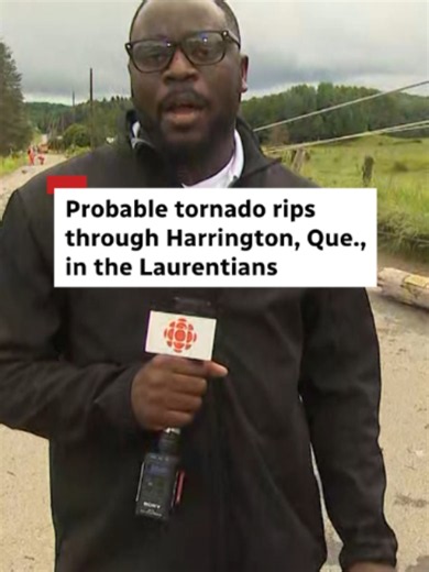 Likely tornado tears through Harrington, Que., leaves behind major damage Harrington, Que., is approximately 40 kilometres from Mont-Tremblant, with a population of under 1,000 people. The probable tornado hit Tuesday afternoon, resulting in downed power lines and outages in the small municipality and other parts of the Laurentians. #fyp #fy #quebec #tornado #tornados #laurentians #harrington #weather #hydro #poweroutage #outage #outages