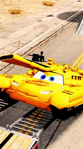 Flatbed Truck Mcqueen | TRAIN VS LAVA! 😱🔥 #Shorts #beamngdrive