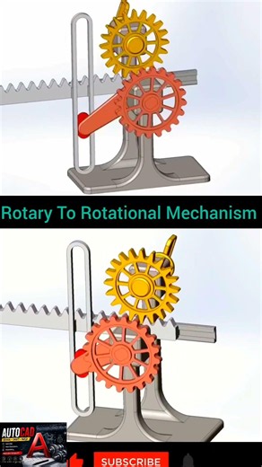 Rotary to Reciprocating Motion Mechanism | Rack and Pinion with Gear Animation #shorts