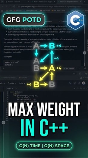 PROBLEM OF THE DAY LEETCODE Maximum Weight Transformation of String WITH C++ 27-10-2026 #coding #gfg