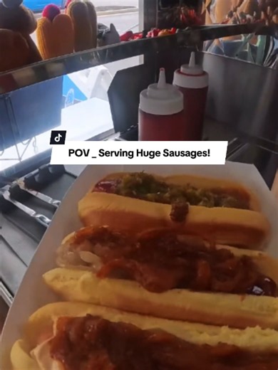 POV: Serving Huge Sausage Dogs in the USA | Food Review
