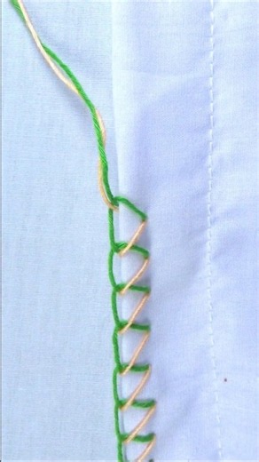 So cute dual shade border design hand embroidery💚🔥