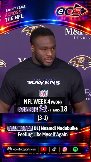 Nnamdi Madubuike on Baltimore's Week 4 Win vs. Titans | Feeling Like Myself Again
