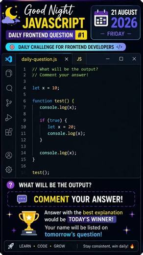 JavaScript Output Challenge #1 🔥 | Can You Solve This? | Daily Frontend Question