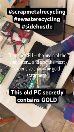 Scrapping a PC for Gold… then selling rest for .35 cents a pound. #scrapmetal #ewaste