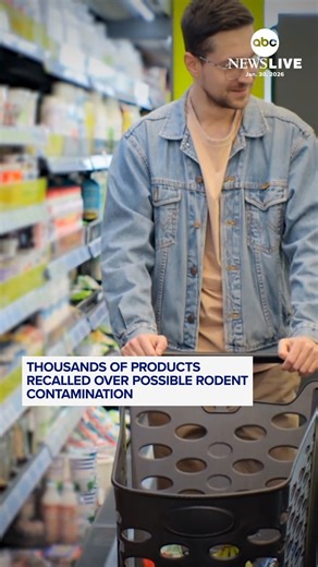 Thousands of products, including Pringles, Cheerios and Skittles are being recalled by the FDA over possible rodent contamination. States affected include Minnesota, North Dakota and Indiana. | ABC News Live