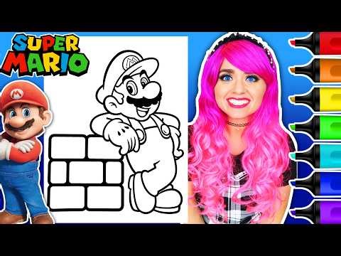 Coloring Mario from The Super Mario Bros Movie | Cute & Satisfying Coloring Page + Ohuhu Art Markers