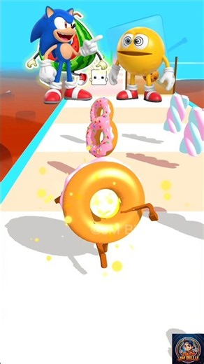 Funny Fruits Run 3D(LV 15)! Sonic ⛄VS Packman 👹 #shorts #short #gameing