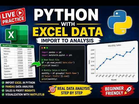 🚀 Python Live Practice with Excel Data | Pandas Data Analysis for Beginners || Excel + python
