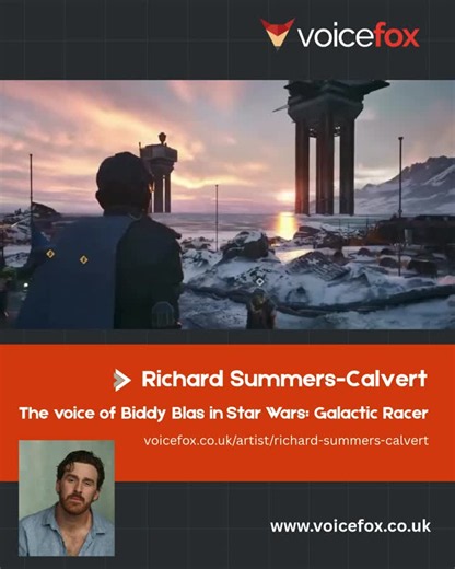 Wonderful work from the talented actor Richard Summers-Calvert who is the voice of Biddy Blas in the newly released incredible game Star Wars: Galactic Racer 🧡🦊💥
