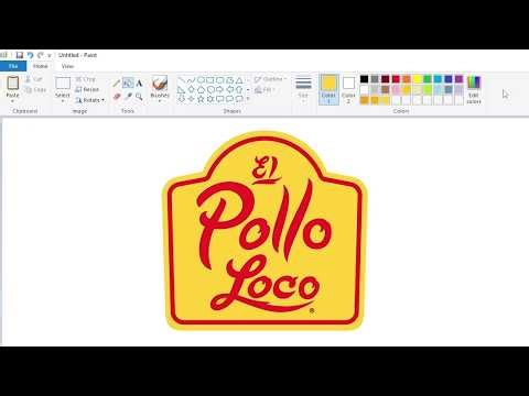How to draw the El Pollo Loco logo using MS Paint | How to draw on your computer