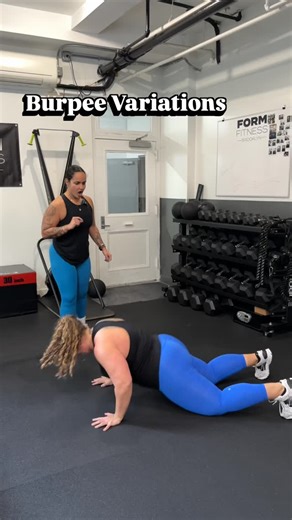 FORM Fitness Brooklyn on Instagram: "You to can do a burpee!! Here are a bunch of different burpee variations for you. Yes burpees are hard, but they are also a great exercise. It’s about being able to get down to the floor and get back up again. Which variation will you be trying?? - Save this video and tag a friend/ or your trainer who this could be helpful to! #burpee #inclusivefitness #inclusivefitness #personaltrainer #plussizefitness"