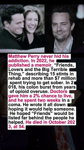 Matthew Perry Wrote Down Everything — Hoping It Would Help Even One Person Get Sober #shorts #live