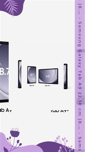 Samsung Galaxy Tab A9 22.10 cm (8.7 inch) Display, RAM 4 GB, ROM 64 GB Expandable, Wi-Fi+4G, Tabl...