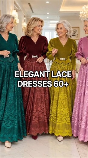 Elegant Fashion for Women Over 60 | Beautiful Lace Maxi Dresses