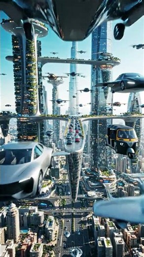 🚗🚀 Flying Cars in 2050! The Future Is Here 🌆 #shorts