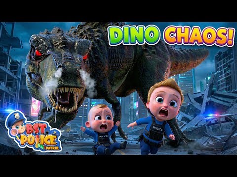 City Chaos | Baby Police vs Dino | Kids Cartoon | Cartoon animation for kids | BST Police Patrol
