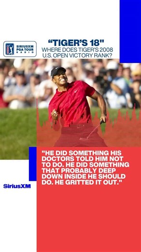 SiriusXM PGA TOUR Radio on Instagram: "Tiger Woods won the 2008 @usopengolf on a torn ACL, forcing a playoff and winning in sudden death. Where does that rank among his all time moments? Tune into “Tiger’s 18” on Dec. 30 to find out where PGA TOUR Radio hosts ranked it."