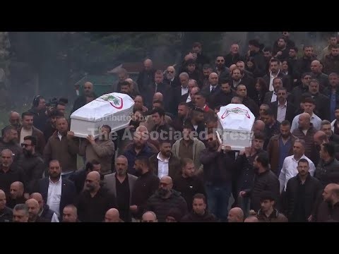 Hundreds of supporters attend funeral of Lebanese official and wife killed in Israeli strike