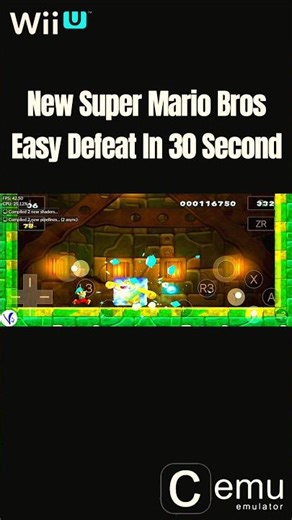 New Super Mario Bros U | Wii U Gameplay | Easy Boss Defeat #shorts #mario #wiiu