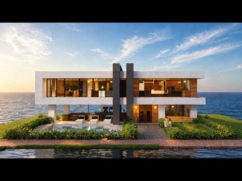 Minecraft Modern House with Pool Tutorial (Easy Build!)