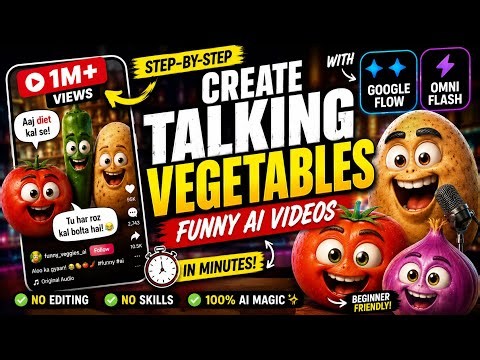 Google Flow AI Tutorial 2026 | Create Talking AI Vegetables & Funny Videos (Step-by-Step)