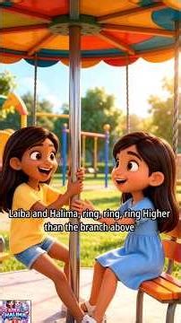 Laiba & Halima’s Magical Park Song 🌳🎶# kids stories #kids cartoon #kids funny videos