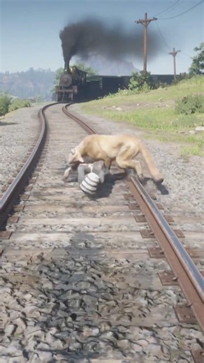 INSANE RDR2 Gameplay! Lion Attack Near the Train Tracks Goes WILD! #shorts #gaming