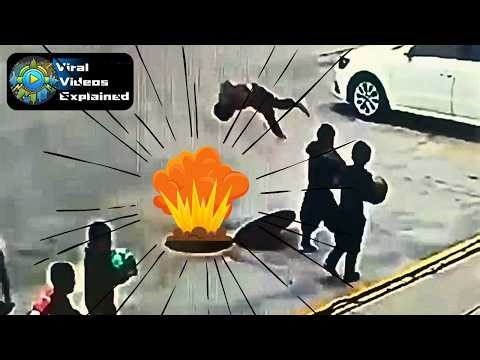 Boy Sent FLYING After Throwing Firecracker Into Manhole 😳
